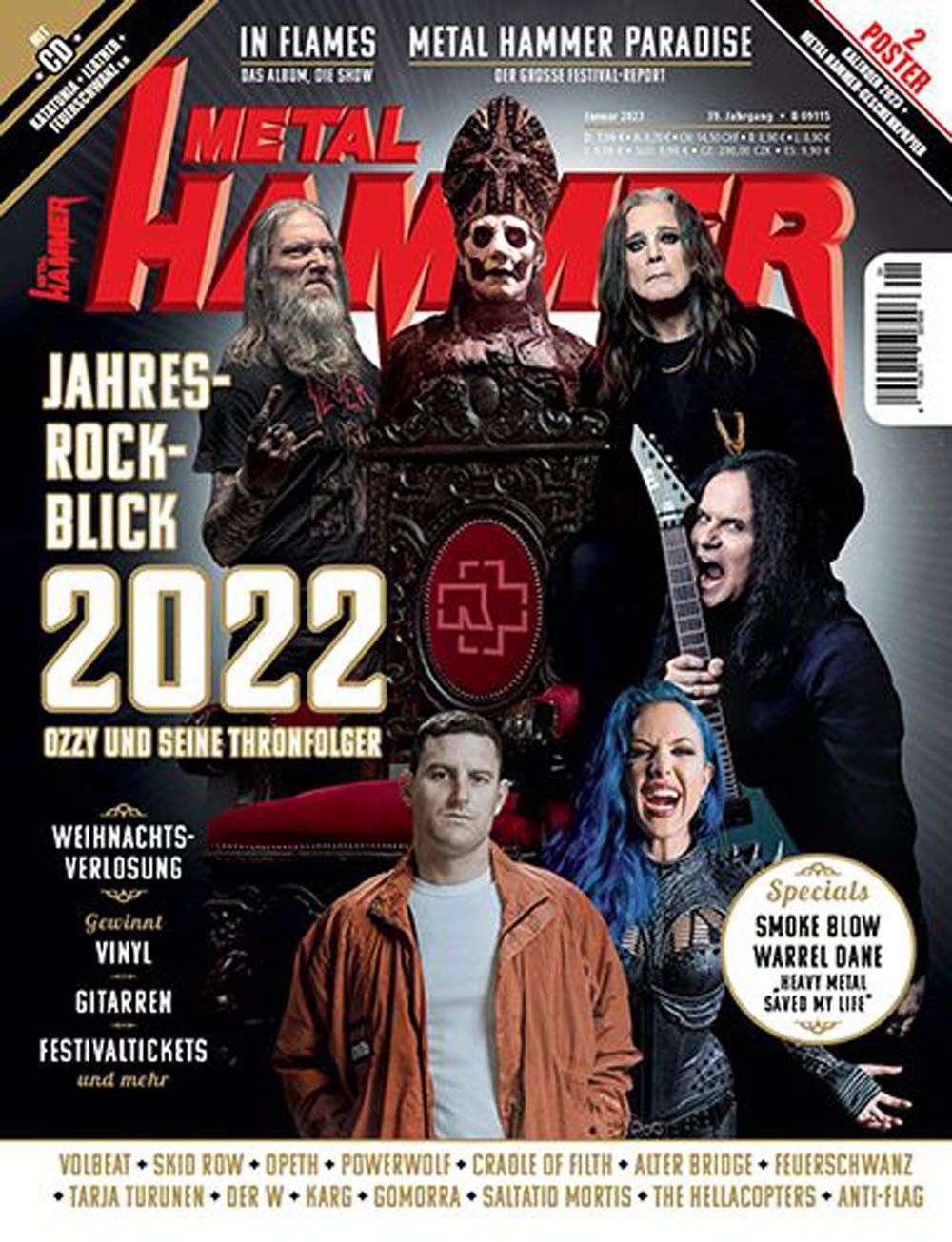 Metal Hammer Magazin Deutschland 2023-01 Ozzy In Flames Volbeat Skid Row