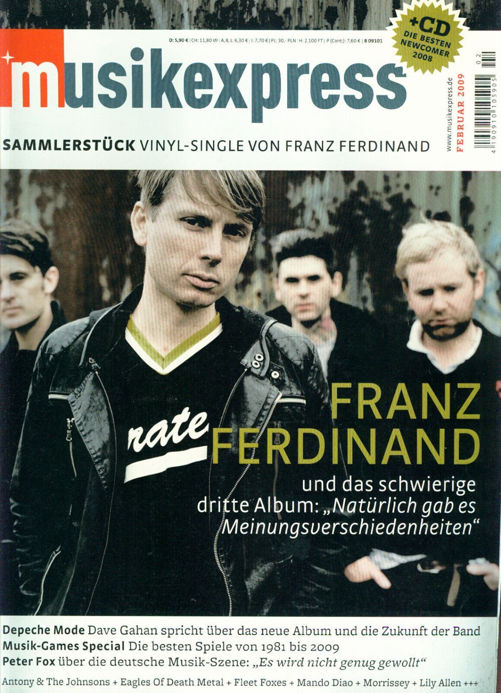 Musikexpress Magazin Deutschland 2009-02 Franz Ferdinand Dave Gahan Depeche Mode