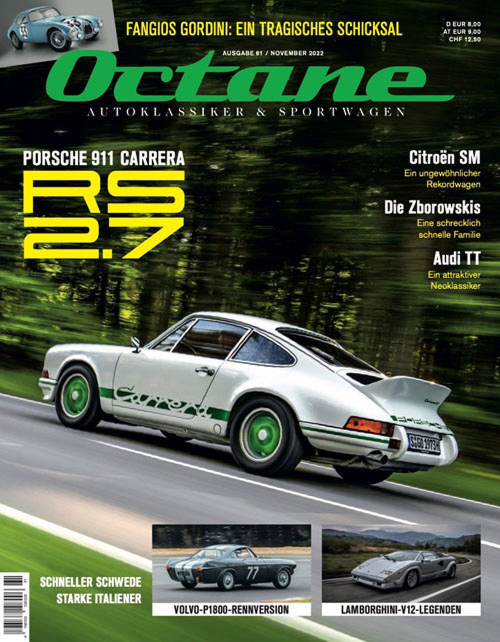 Octane Magazin Deutschland 2022 #61 Porsche 911 Carrera RS 2.7 Citroën SM Audi TT