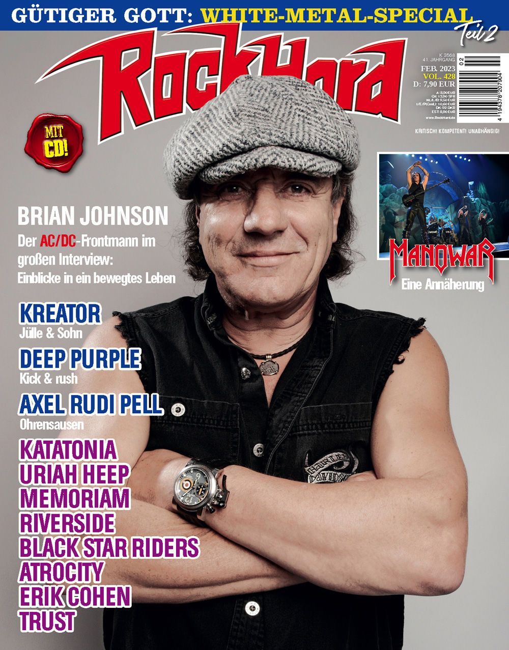 Rock Hard Magazin Deutschland 2023 #428 Brian Johnson Kreator Deep Purple