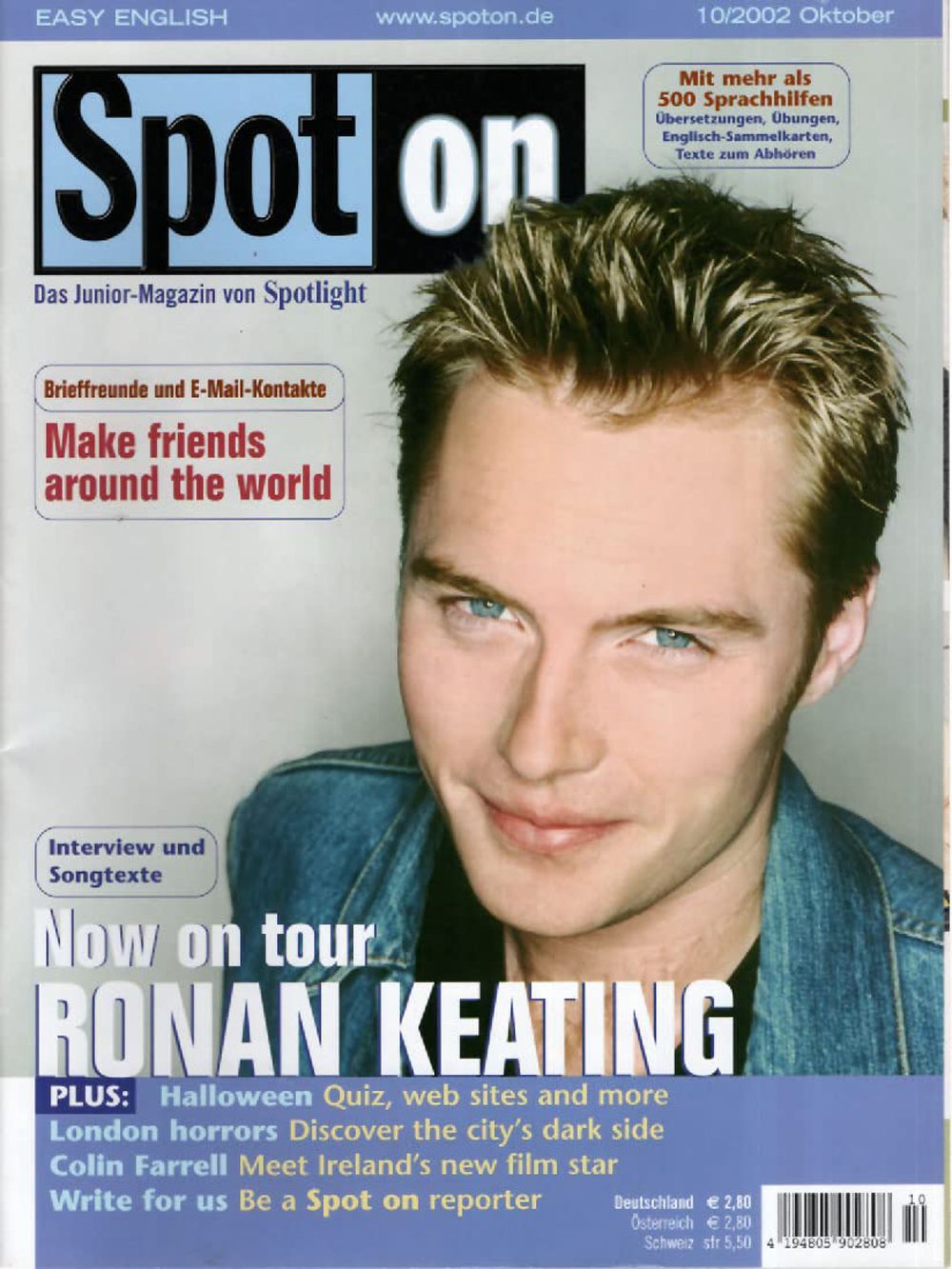 Spot On Magazin Deutschland 2002-10 Ronan Keating