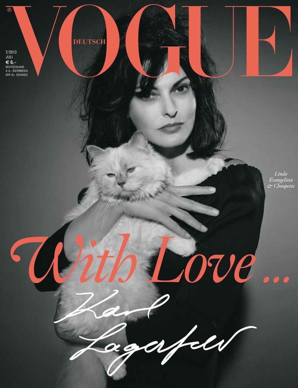 Vogue Magazin Deutschland 2013-07 Linda Evangelista Karl Lagerfeld