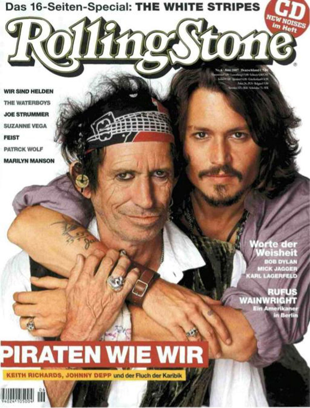 Rolling Stone Magazin Deutschland 2007-06 Keith Richards Johnny Depp Suzanne Vega