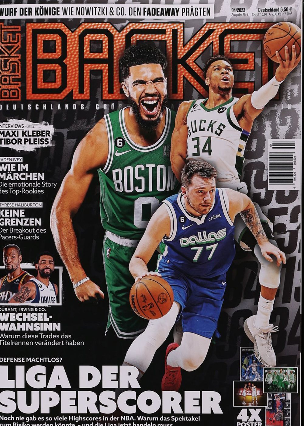 Basket Magazin Deutschland 2023-04 Giannis Antetokounmpo Derrick White Luka Doncic