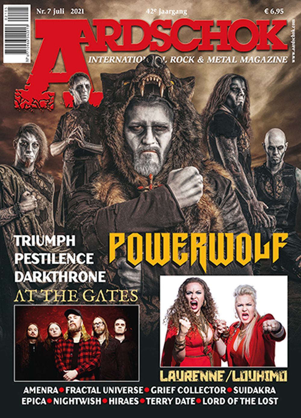 Aardschok Magazin Niederlande 2021-07 Laurenne/Louhimo At The Gates Triumph Pestilence Darkthrone