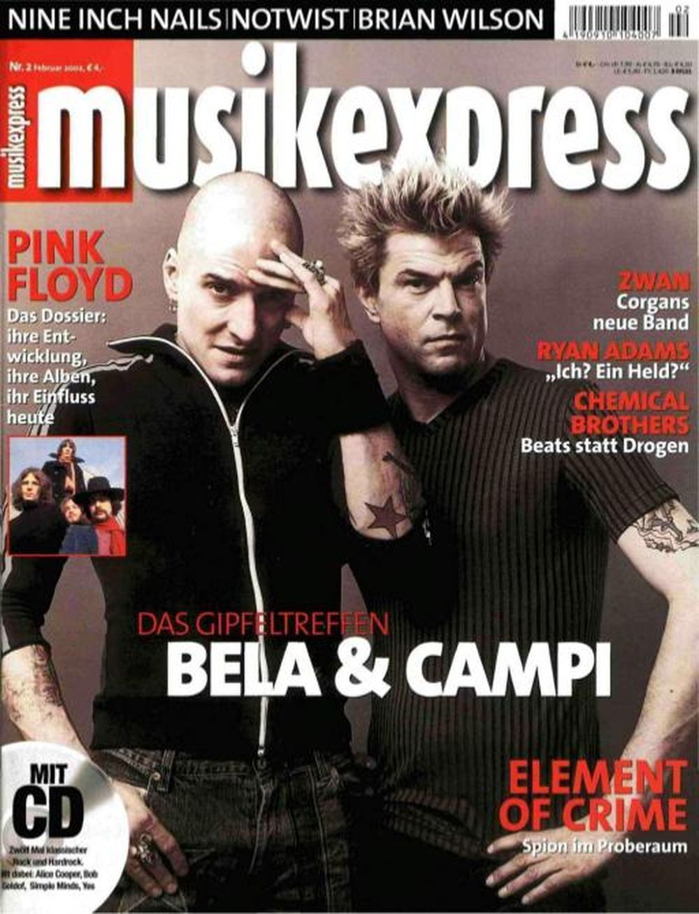 Musikexpress Magazin Deutschland 2002-02 Toten Hosen Ärzte Pink Floyd Ryan Adams