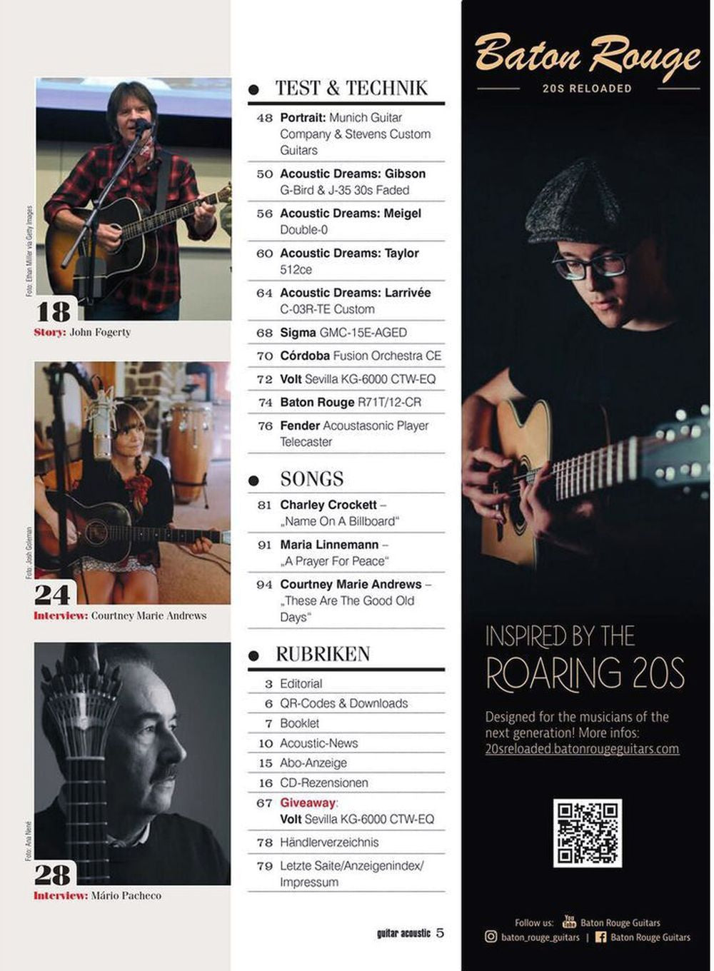 Guitar Acoustic Magazin Deutschland 2022-06 Courtney Marie Andrews John Fogerty
