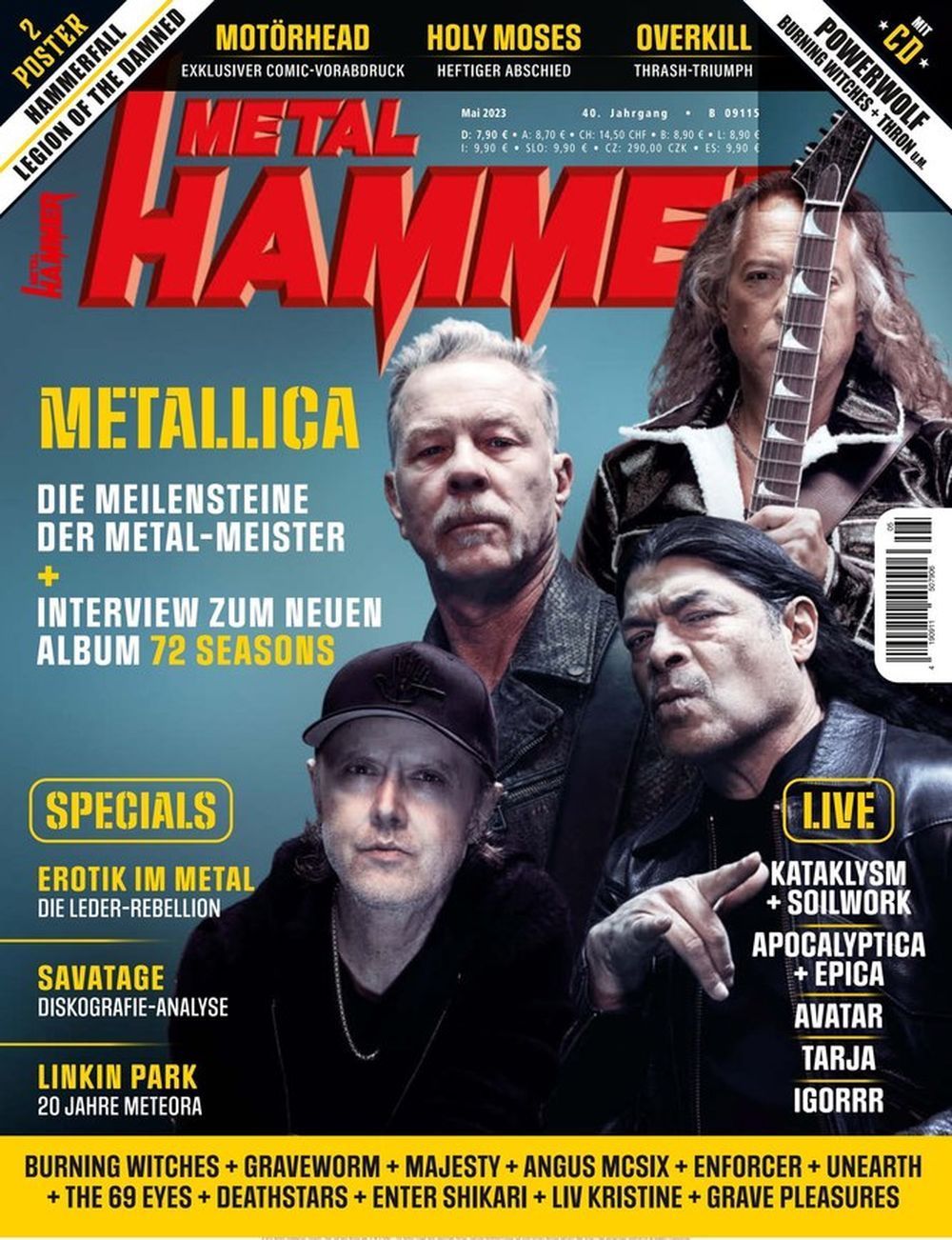 Metal Hammer Magazin Deutschland 2023-05 Metallica Holy Moses Overkill