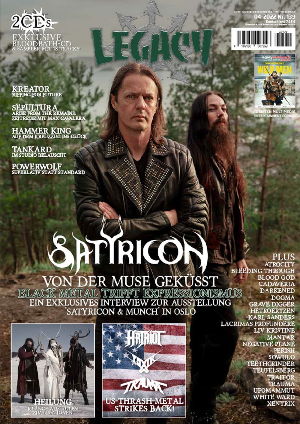 Legacy Magazin Deutschland 2022 #139 Satyricon Atrocity Heilung Darkened