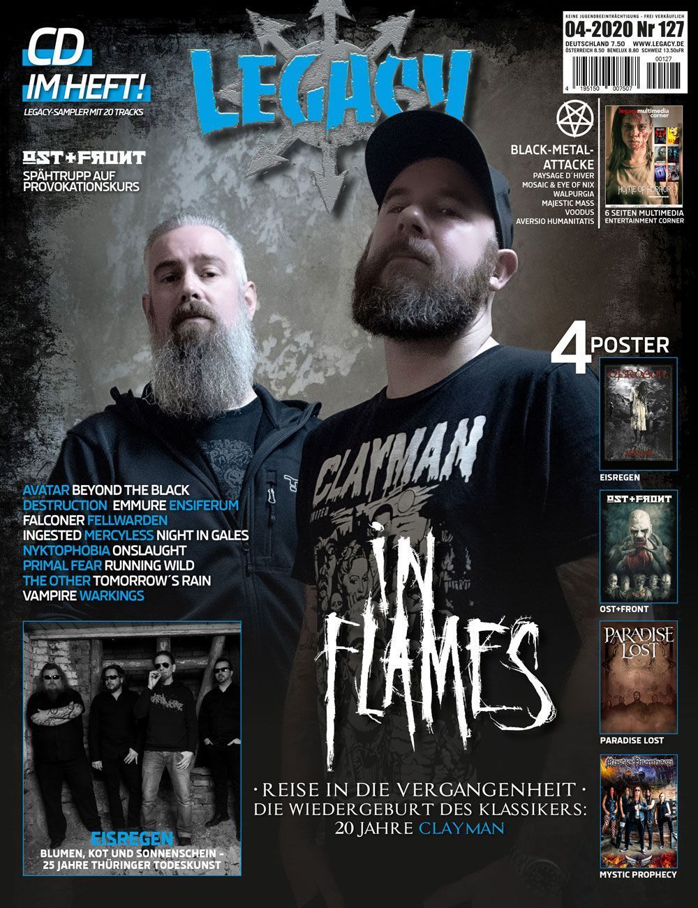 Legacy Magazin Deutschland 2020 #127 In Flames Paradise Lost Eisregen Ost+Front