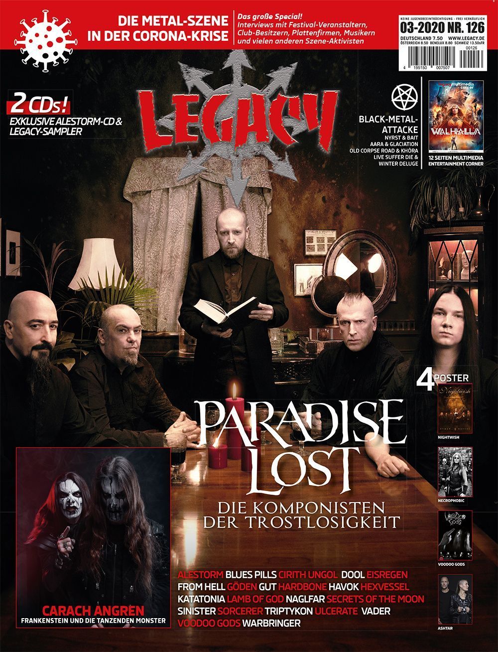 Legacy Magazin Deutschland 2020-03 Paradise Lost Necrophobic Nightwish Voodoo Gods #126