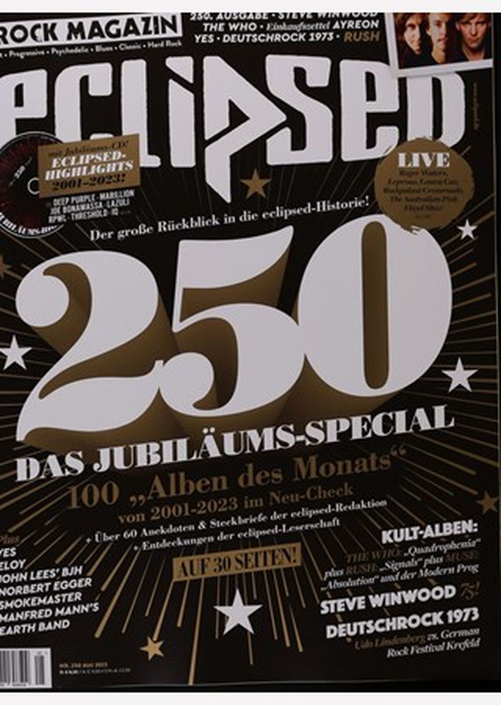 Eclipsed Magazin Deutschland 2023 #250 Yes Muse The Who Steve Winwood Erik Cohen