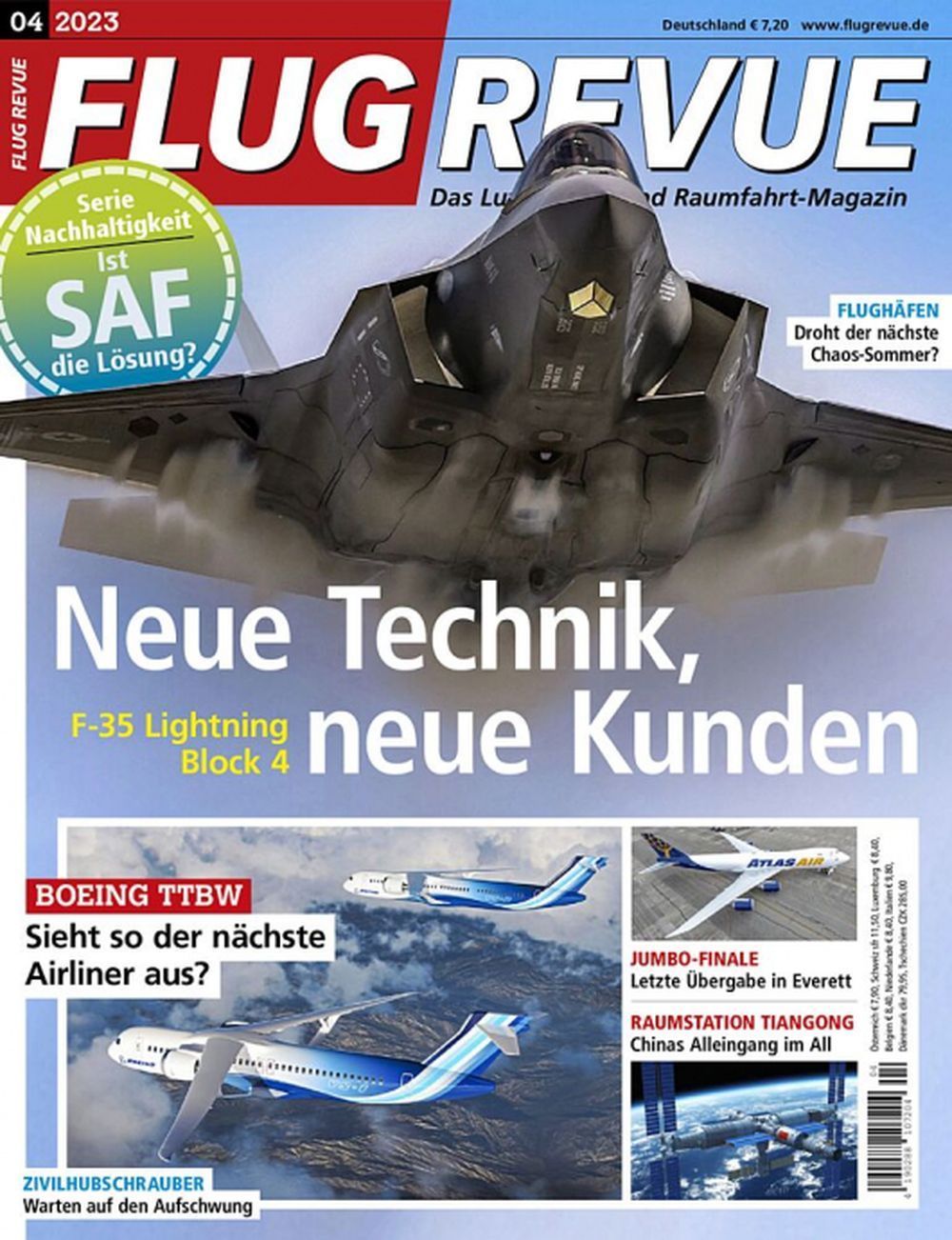 Flug Revue Magazin Deutschland 2023-04 F35 Lightning Boeing TTBW