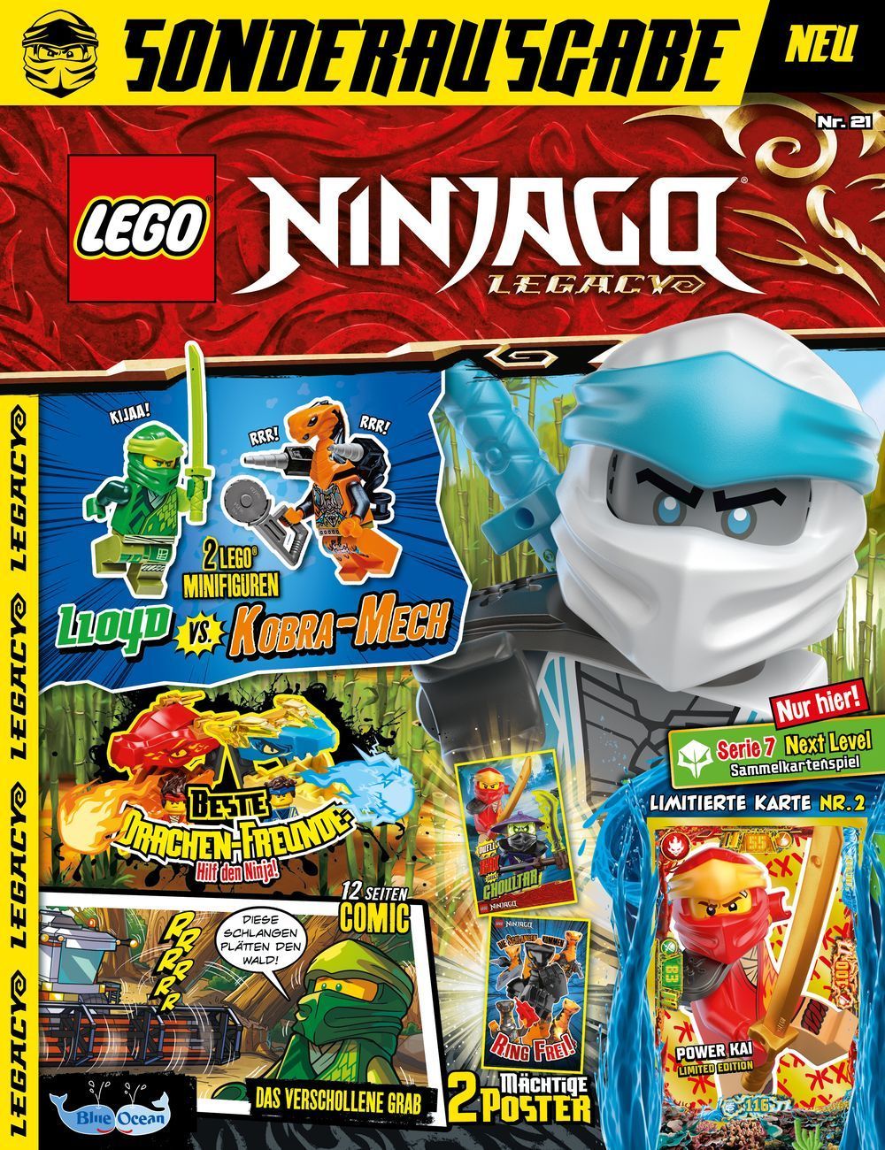 Lego Ninjago Legacy Magazin Deutschland 2022 #21 Zane + Gimmick
