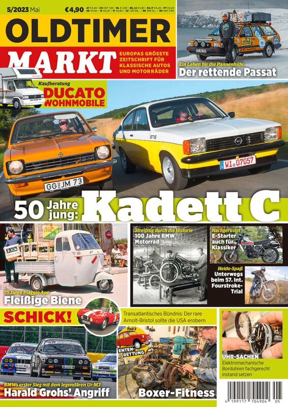 Oldtimer Markt Magazin Deutschland 2023-05 Opel Kadett C Leata Cabalero Piaggio Ape