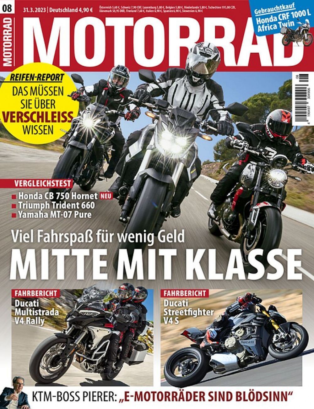 Motorrad Magazin Deutschland 2023-08 Yamaha Triumph Honda