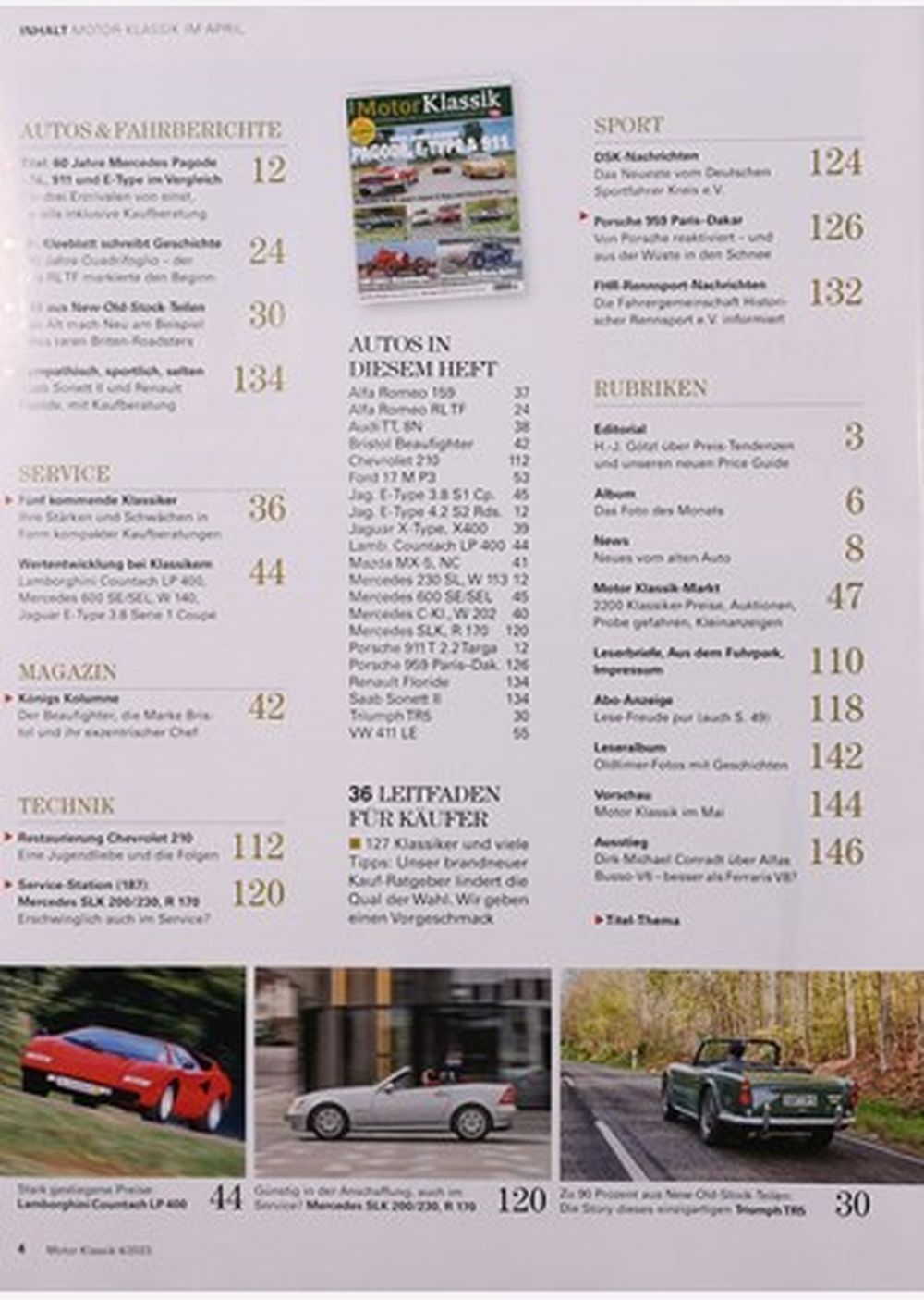 Motor Klassik Magazin Deutschland 2023-04 Quadrifoglio Triumph Chevy