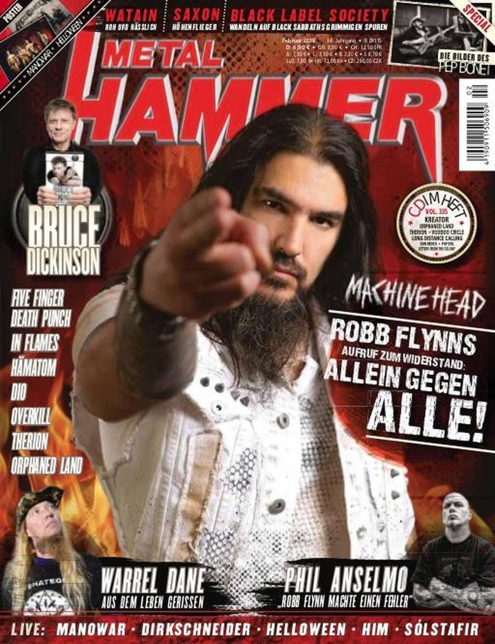 Metal Hammer Magazin Deutschland 2018-02 Robb Flynn Warrel Dane Phil Anselmo