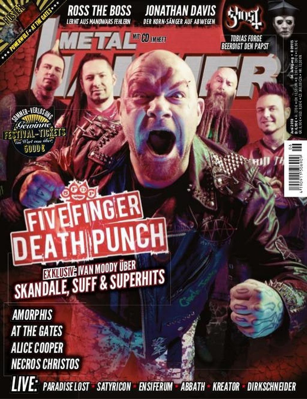 Metal Hammer Magazin Deutschland 2018-06 Five Finger Death Punch Ghost Amorphis