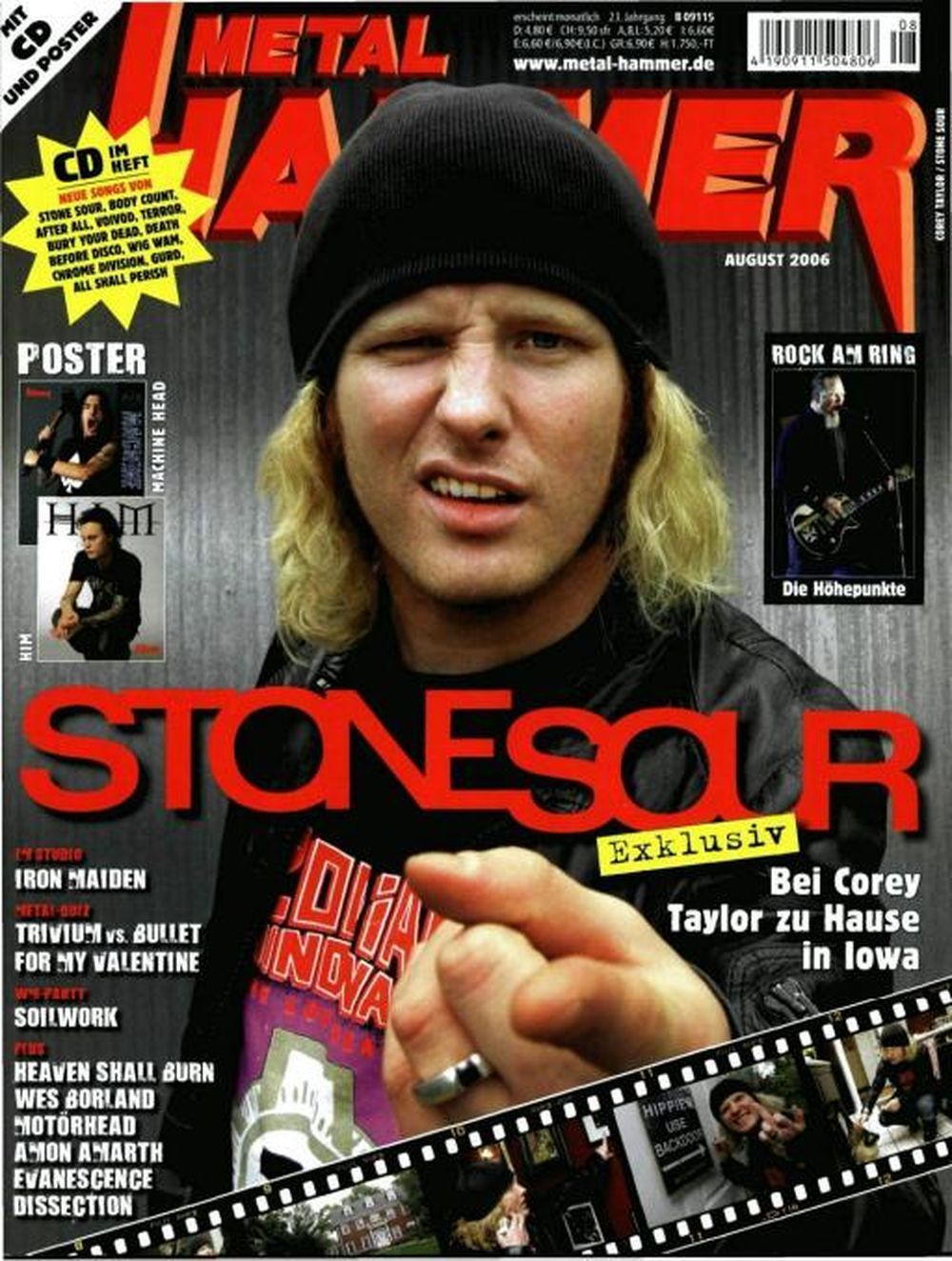 Metal Hammer Magazin Deutschland 2006-08 Stone Sour Machine Head Iron Maiden