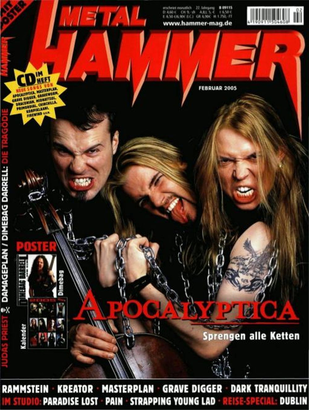Metal Hammer Magazin Deutschland 2005-02 Apocalyptica Rammstein Kreator Masterplan