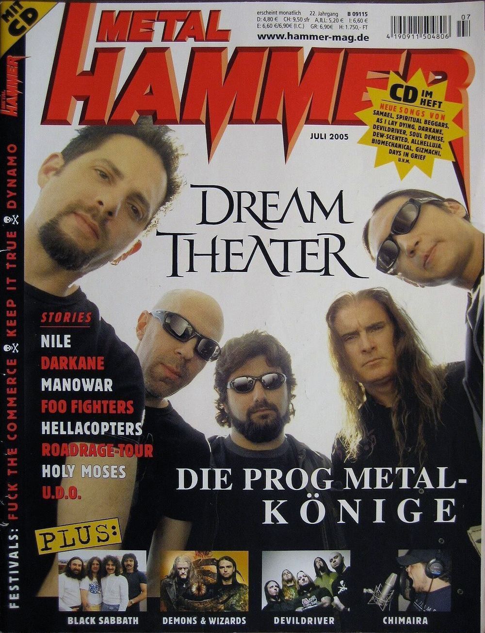 Metal Hammer Magazin Deutschland 2005-07 Dream Theatre Black Sabbath Devildriver