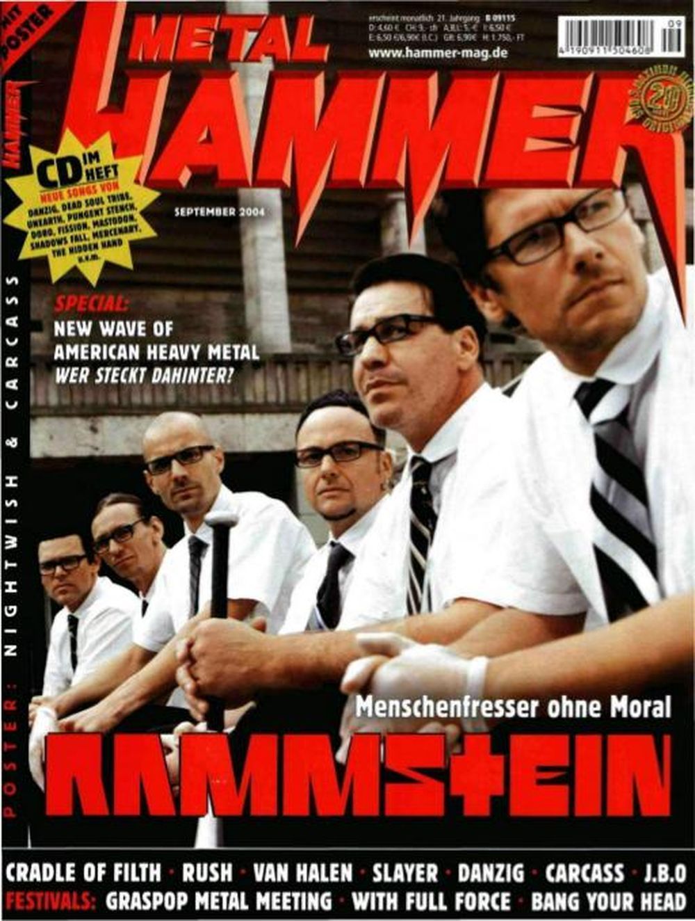 Metal Hammer Magazin Deutschland 2004-09 Rammstein Cradle Of Filth Rush Van Halen