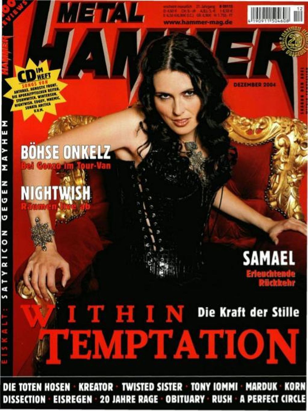 Metal Hammer Magazin Deutschland 2004-12 Within Temptation Nightwish Samael