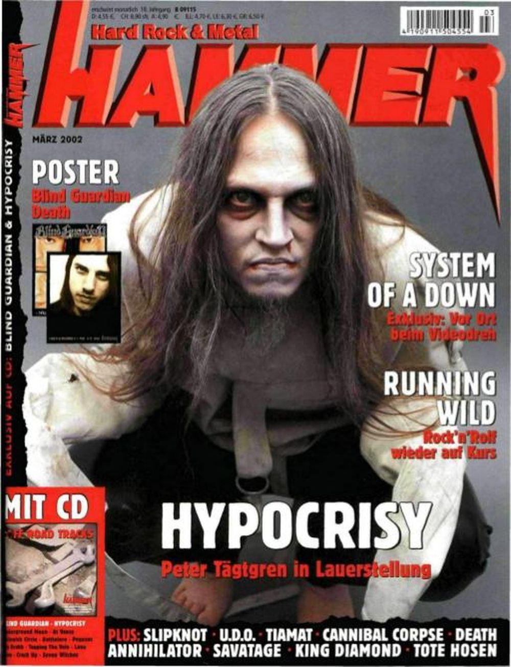 Metal Hammer Magazin Deutschland 2002-03 Hypocrisy Death Blind Guardian Slipknot