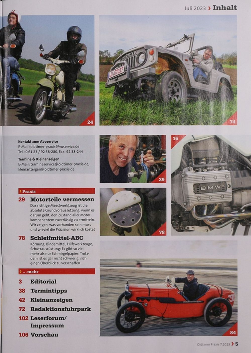 Oldtimer Praxis Magazin Deutschland 2023-07 Alfa 2600 Austin Seven Renault Megane