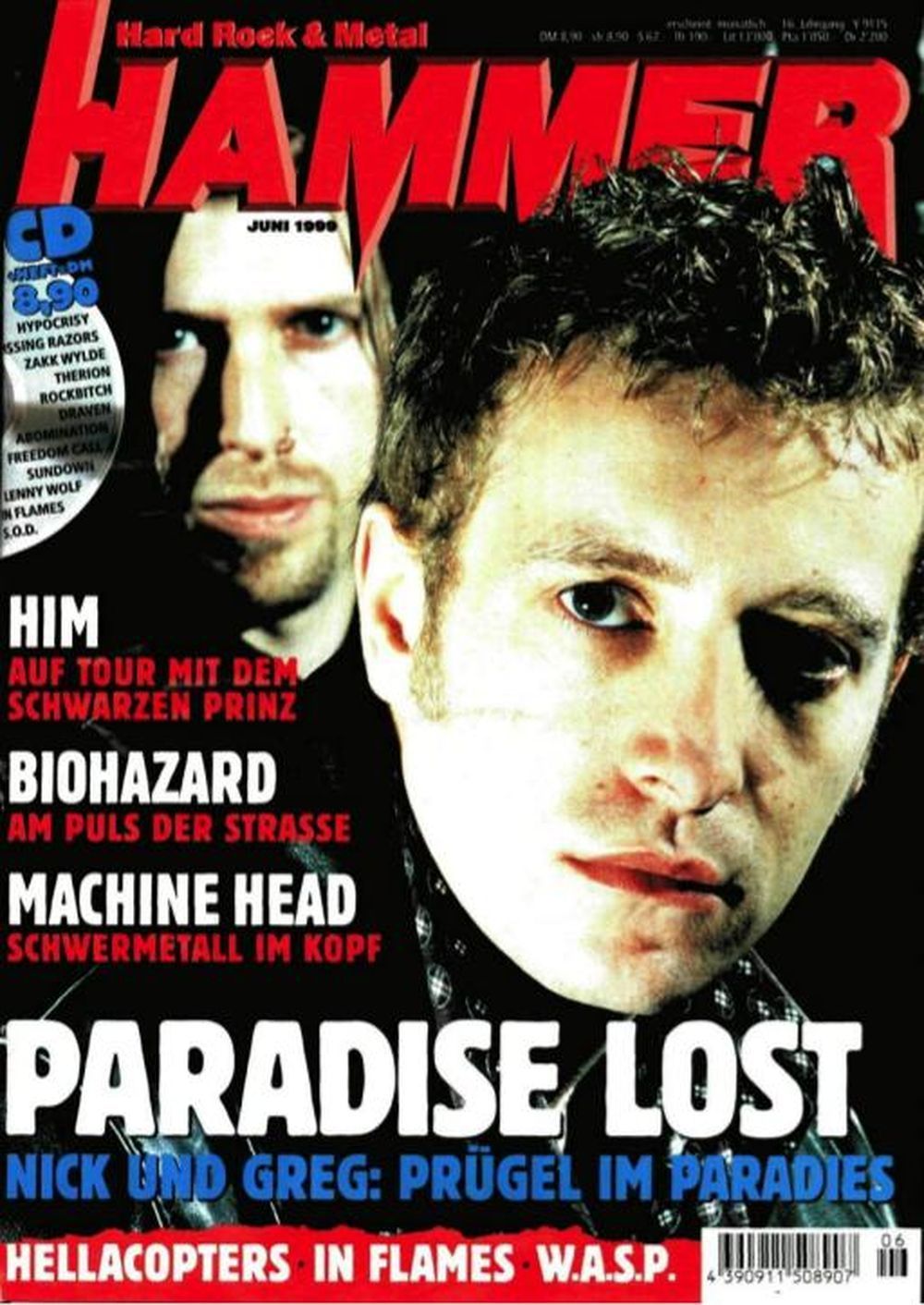Metal Hammer Magazin Deutschland 1999-06+07 Paradise Lost HIM Biohazard