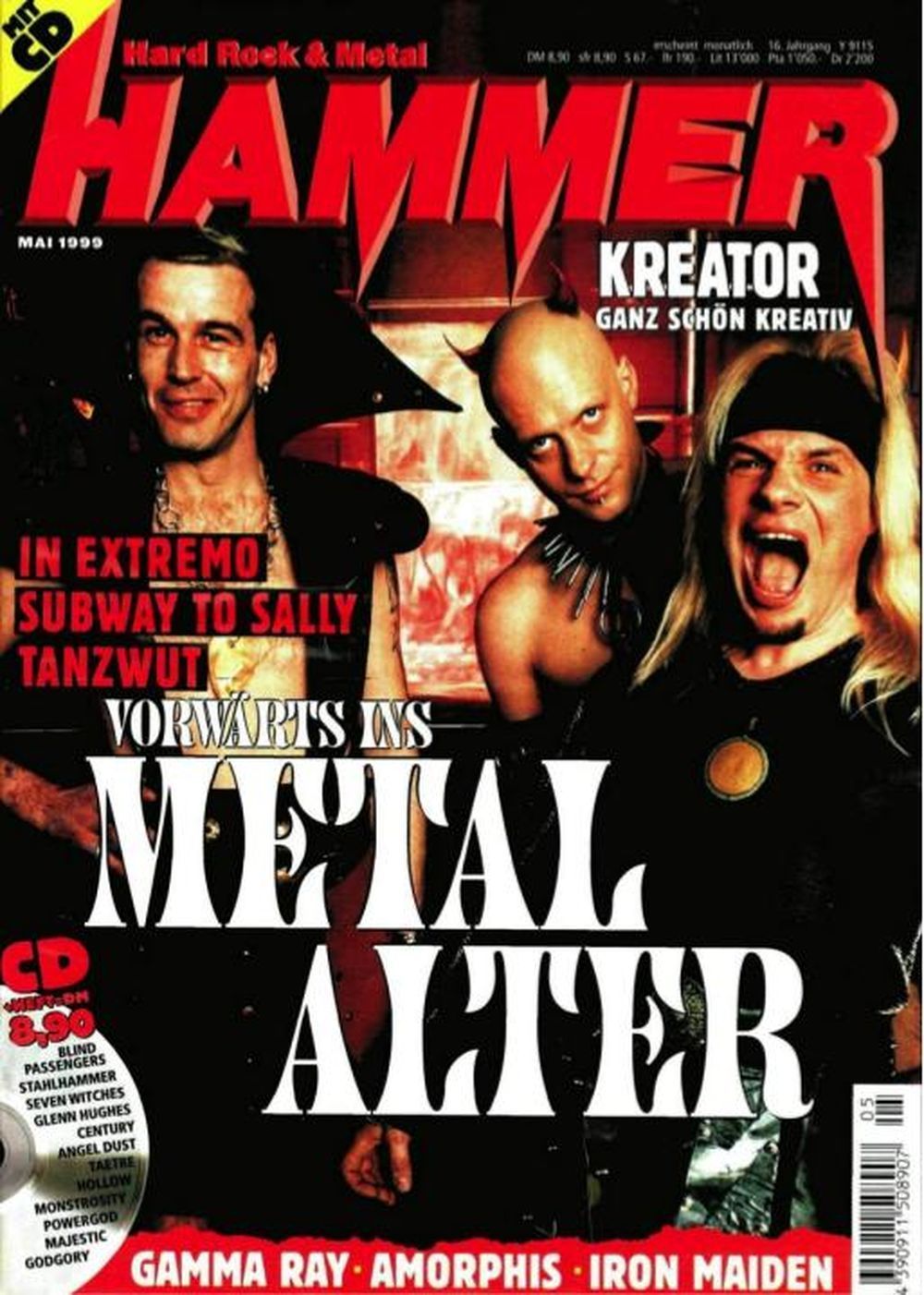 Metal Hammer Magazin Deutschland 1999-05 In Extremo Subway To Sally Tanzwut