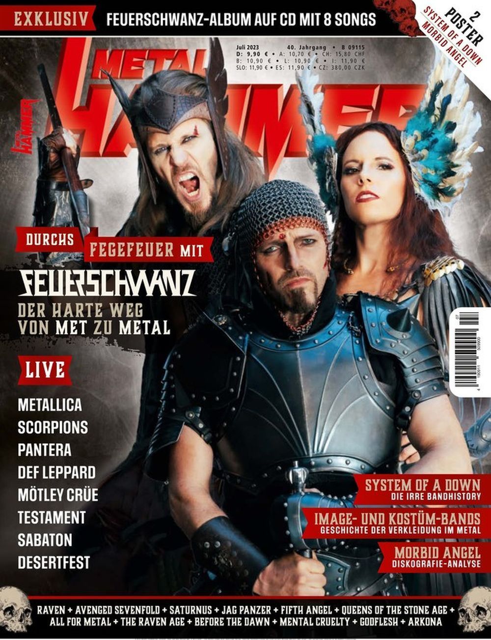 Metal Hammer Magazin Deutschland 2023-07 Feuerschwanz System Of A Down Morbid Angel
