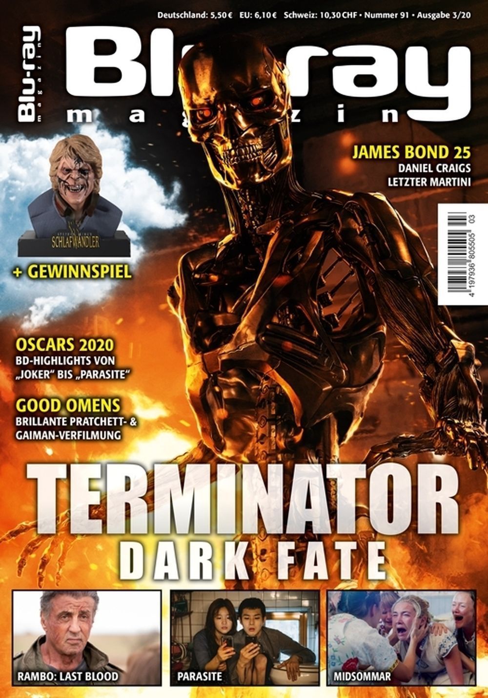 Blu Ray Magazin Deutschland 2020-03 Terminator Dark Fate Rambo Last Blood