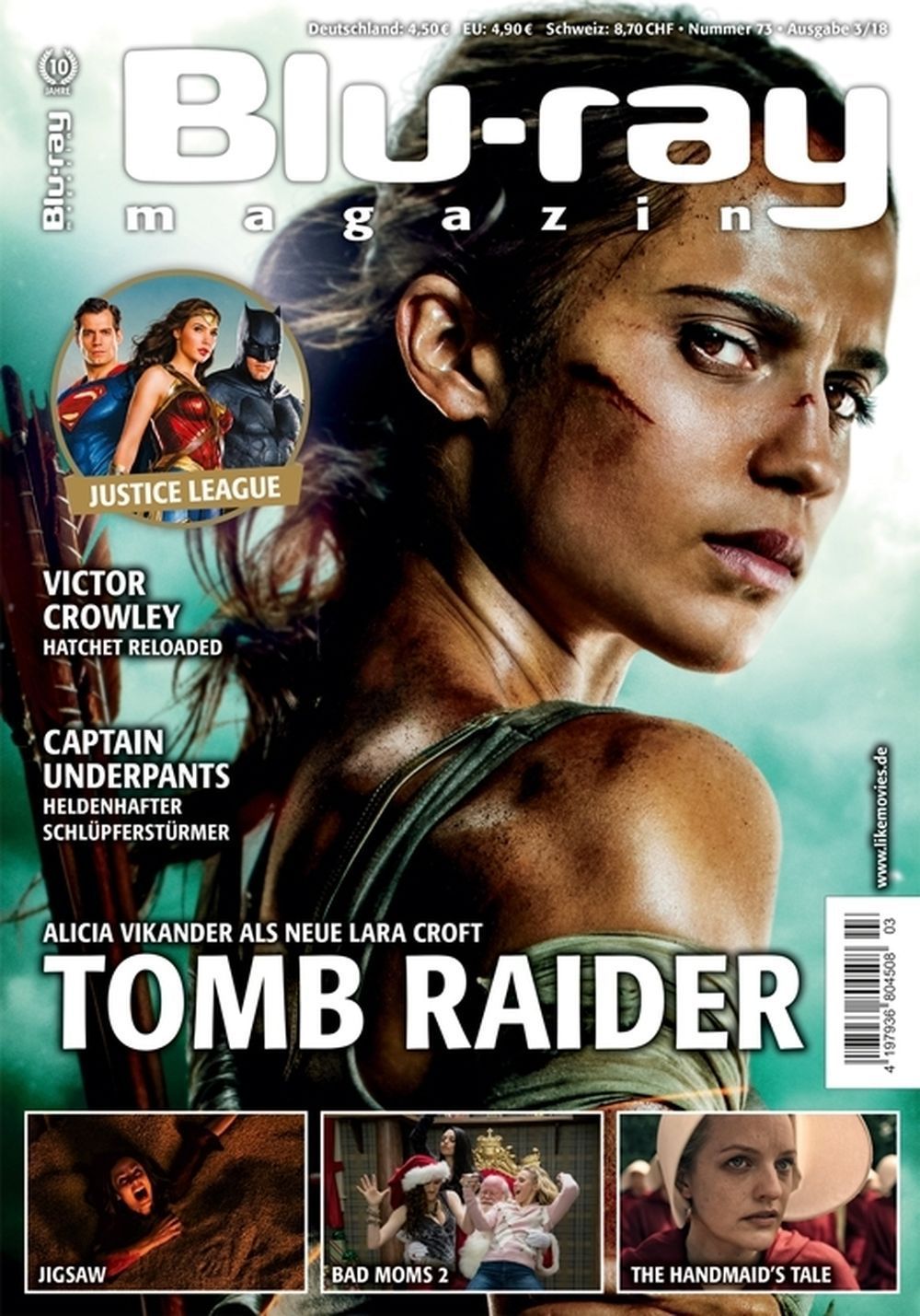 Blu Ray Magazin Deutschland 2018-03 Alicia Vikander Justice League
