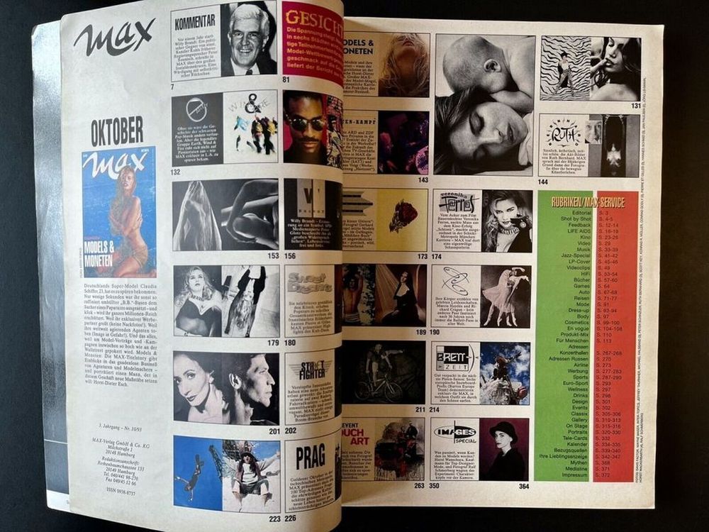 Max Magazin Deutschland 1993-10 Claudia Schiffer Earth Wind & Fire