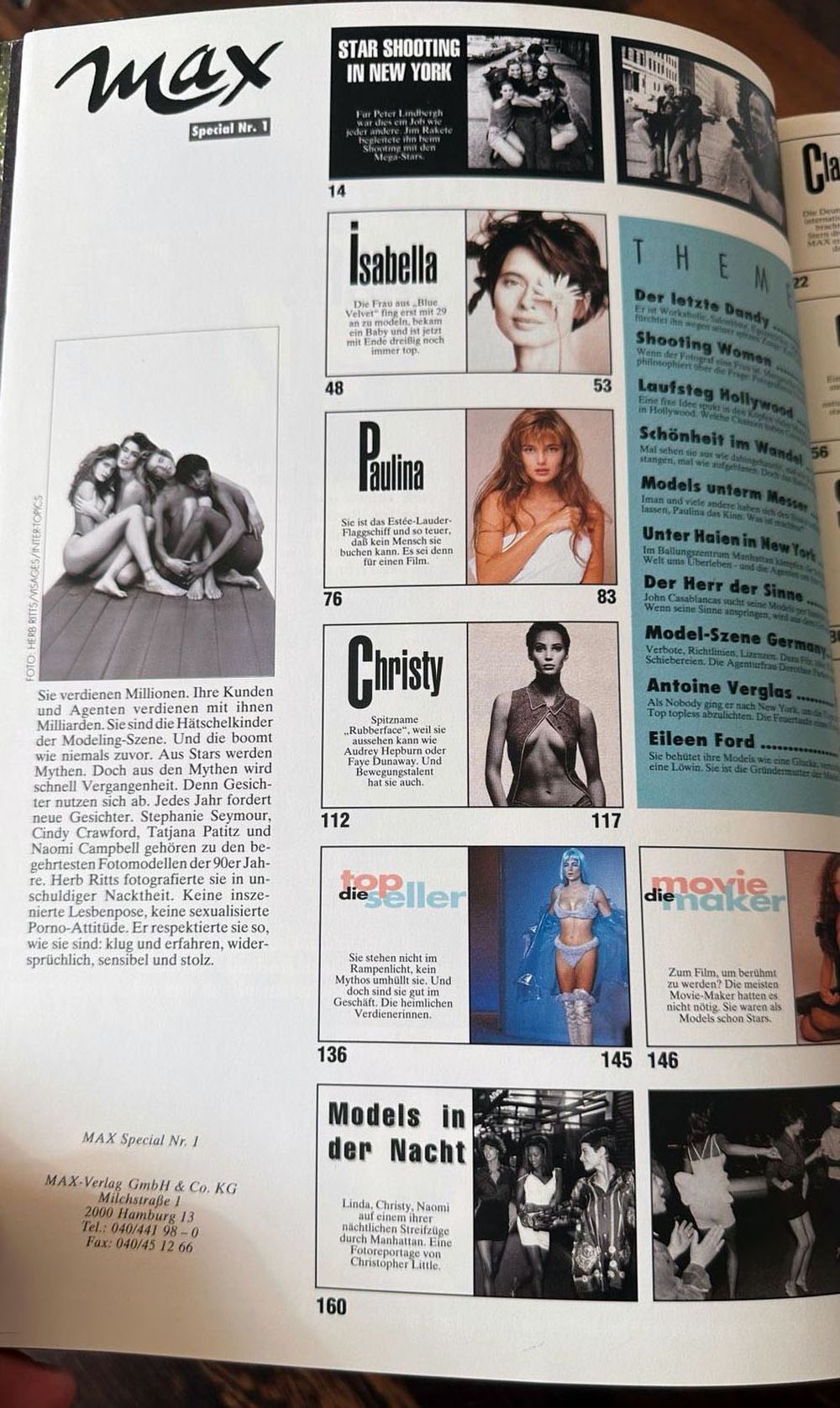Max Magazin Spezial Deutschland 1992 #1 Campbell Evangelista Patitz Turlington Crawford