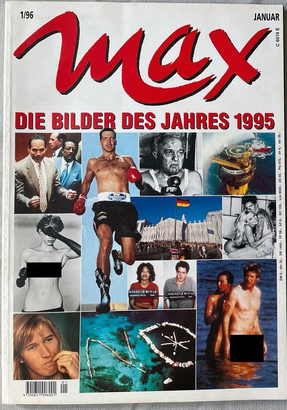 Max Magazin Deutschland 1996-01 Hugh Grant Steffi Graf OJ Simpson Henry Maske Richard Gere