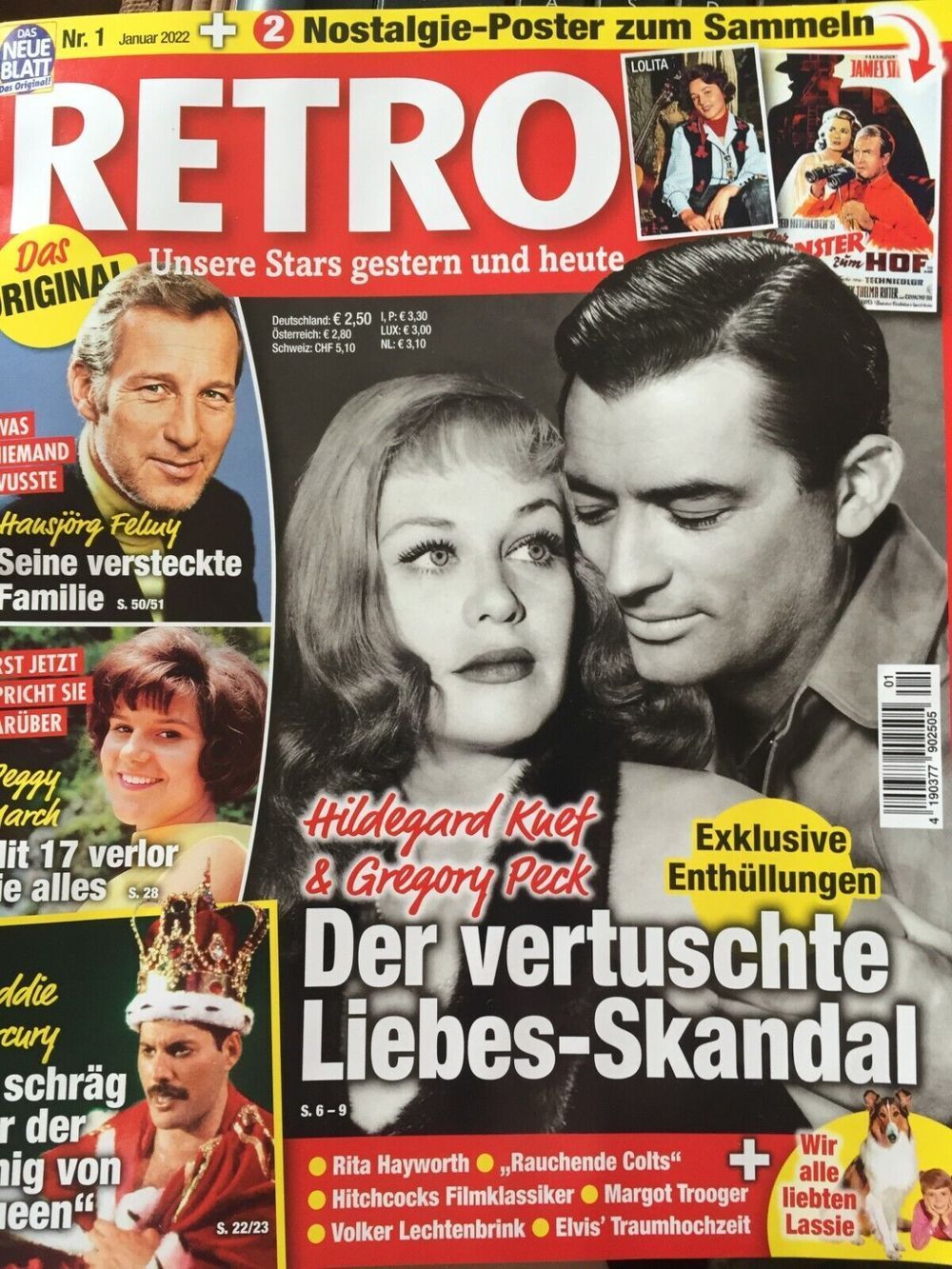 Retro Magazin Deutschland 2022-01 Gregory Peck Hildegard Knef Freddie Mercury Elvis
