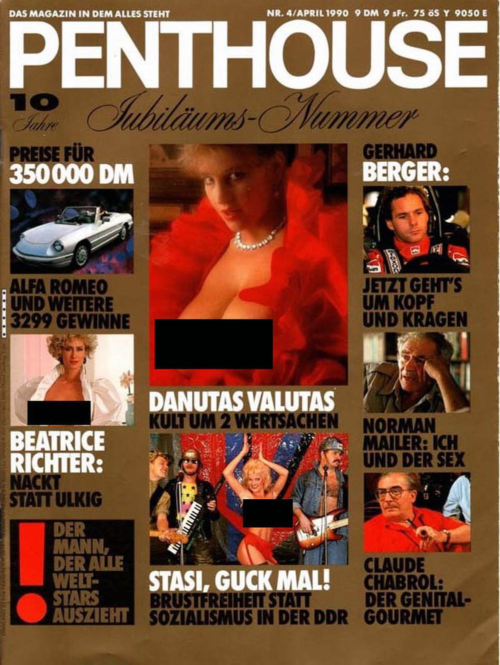 Penthouse Magazin Deutschland 1990-04 Danutas Norman Mailer Claude Chabrol