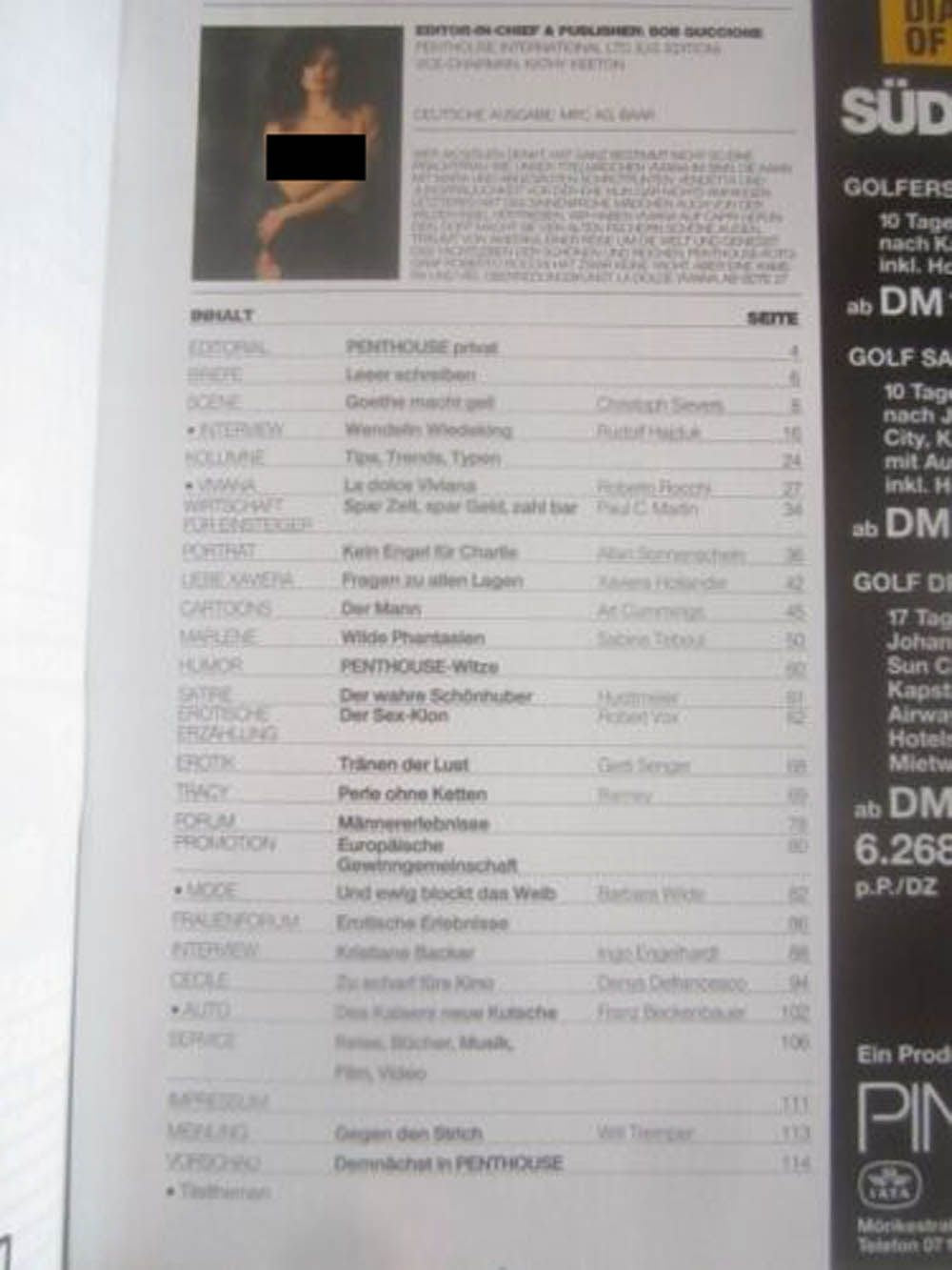 Penthouse Magazin Deutschland 1993-03 Viviana Tracy Cecile