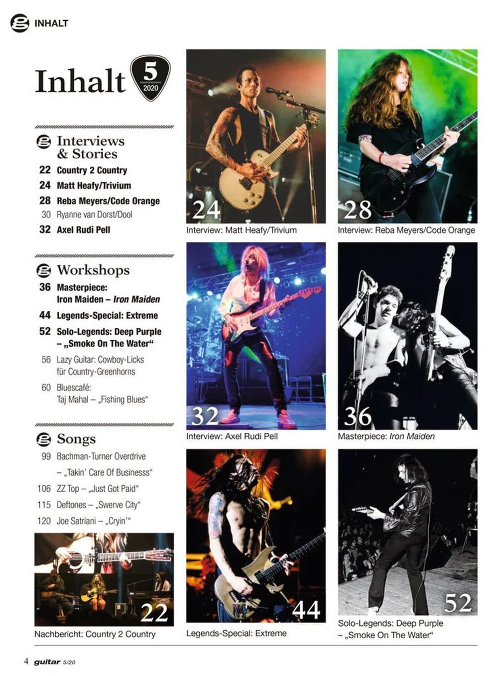 Guitar Magazin Deutschland 2020-05 Deep Purple Iron Maiden Axel Rudi Pell Matt Heafy