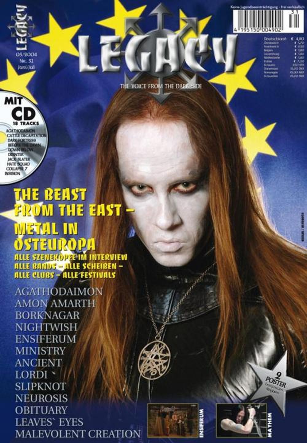 Legacy Magazin Deutschland 2004 #31 Agathodaimon Lordi Slipknot Behemoth Nergal