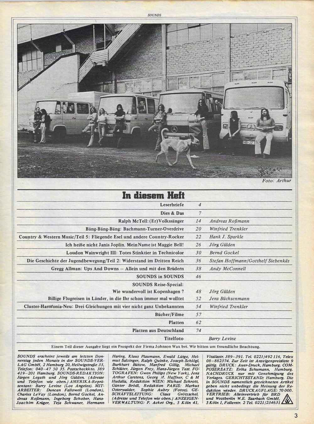 Sounds Magazin Deutschland 1975-05 Gregg Allman Ralph McTell Bachman-Turner-Overdrive