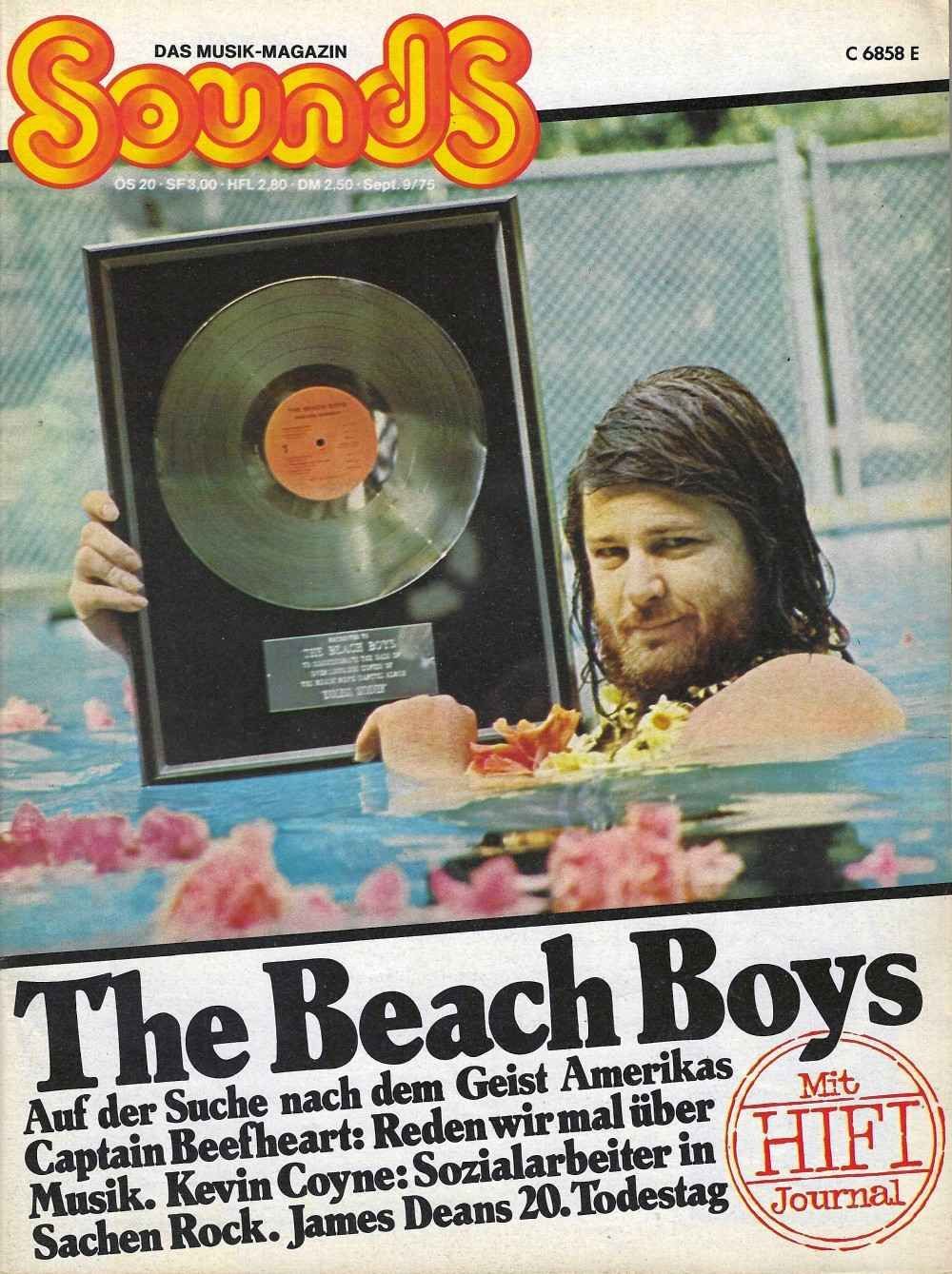 Sounds Magazin Deutschland 1975-09 The Troggs James Dean The Beach Boys Alexis Korner