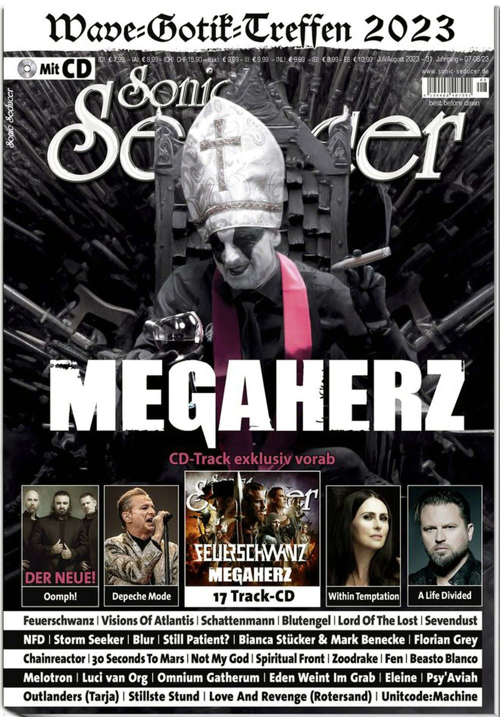 Sonic Seducer Magazin Deutschland 2023-07+08 Megaherz Depeche Mode Feuerschwanz