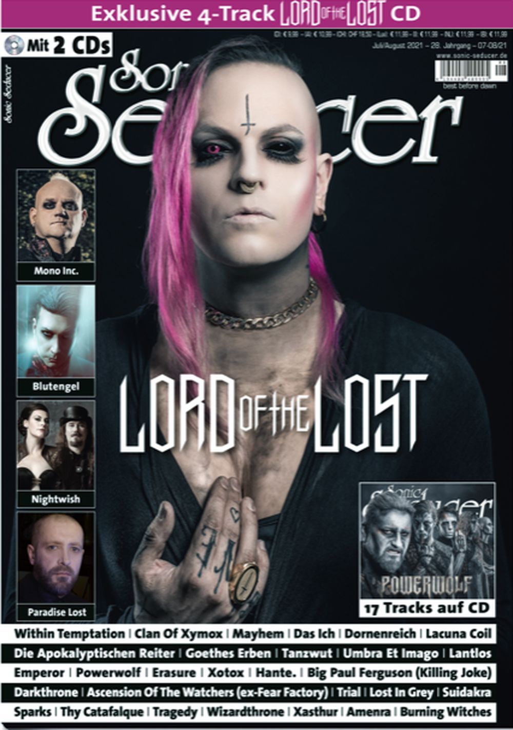 Sonic Seducer Magazin Deutschland 2021-07+08 Lord Of The Lost Nightwish