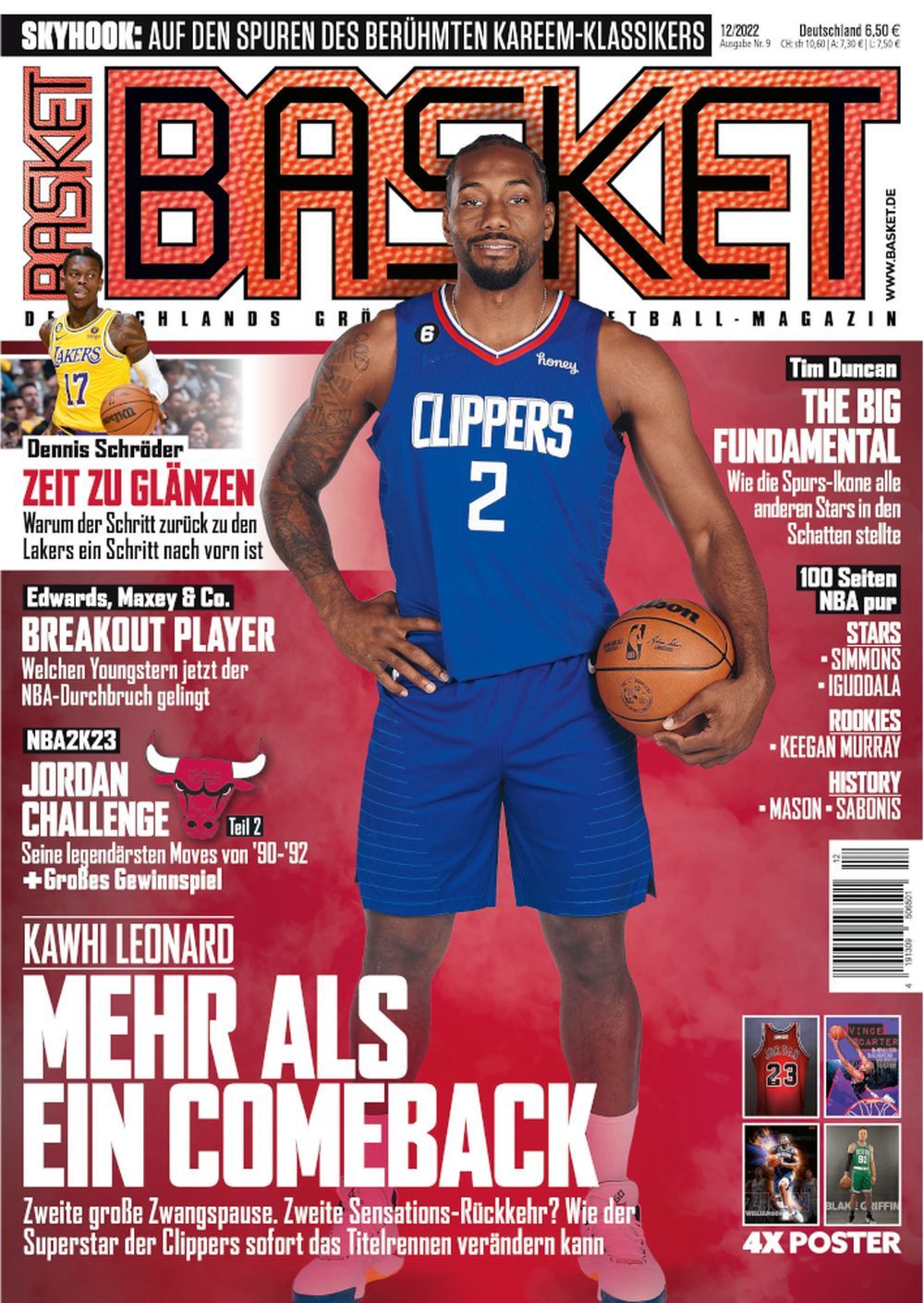 Basket Magazin Deutschland 2022-12 Kawhi Anthony Leonard