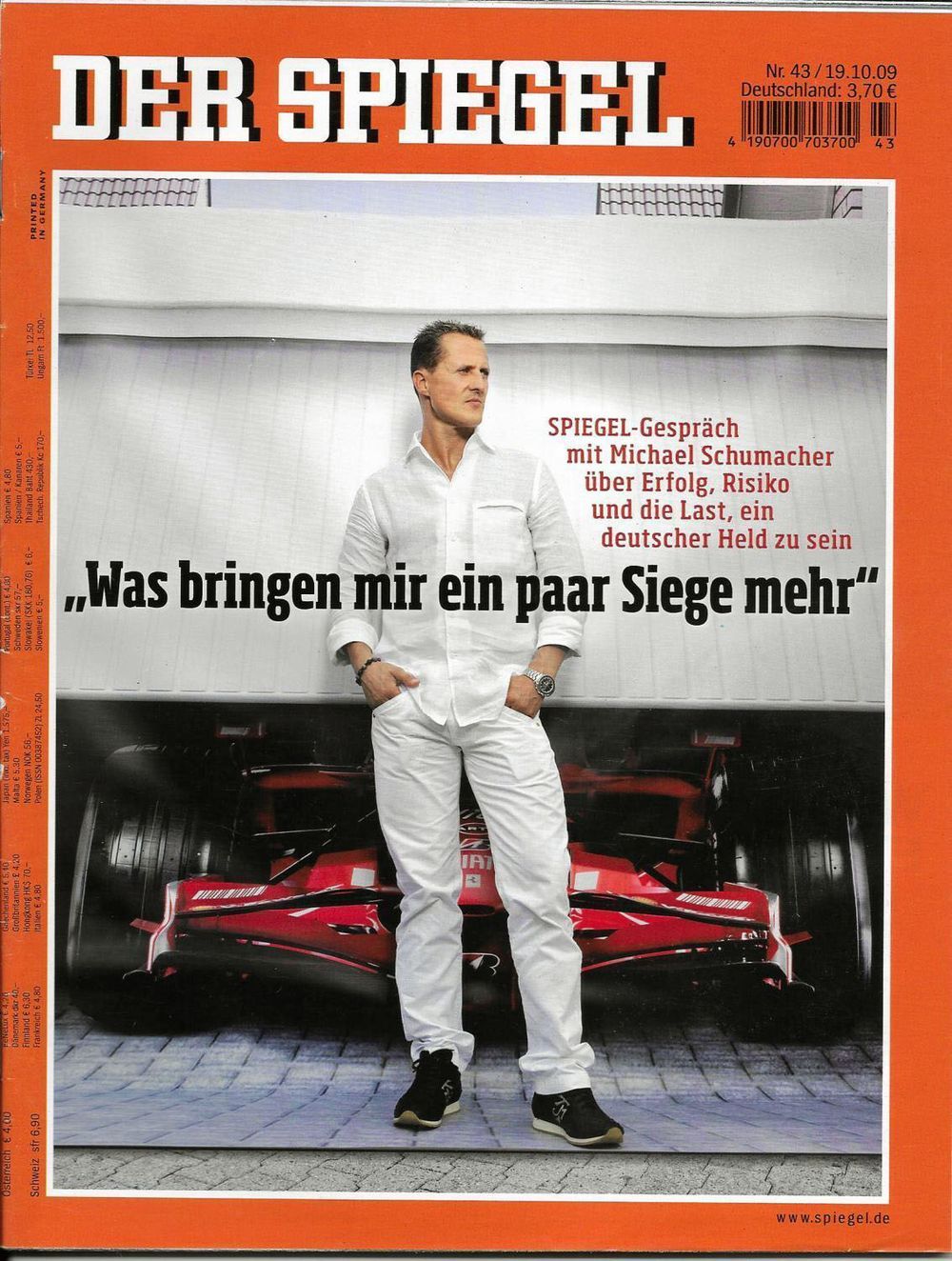 Der Spiegel Magazin Deutschland 2009-43 Michael Schumacher