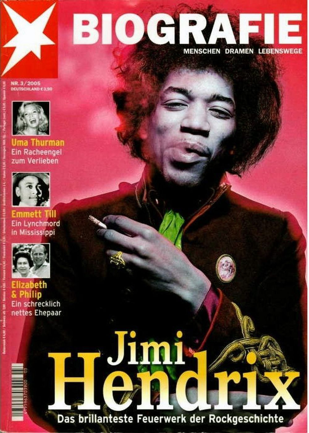 Stern Biografie Magazin Deutschland 2005-03 Jimi Hendrix Uma Thurman Emmett Till